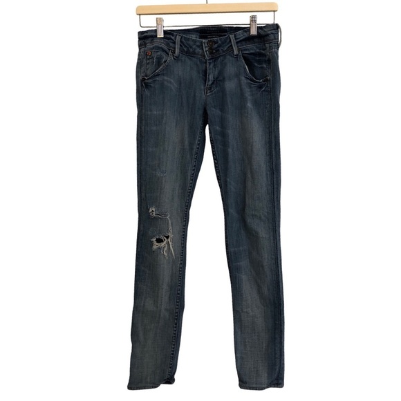 3/$25 ❥ Hudson Size 27 Skinny Mid-Rise Distressed Medium Mid Wash Blue Jeans - Picture 13 of 13